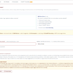 Visibilizer SEO/GEO ezsköz online felülete
